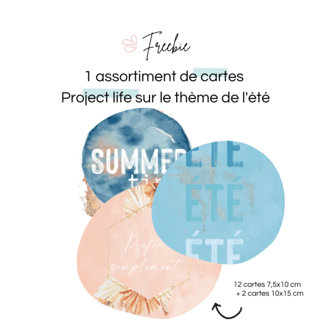 F0822 Freebie Cartes Project life à imprimer pour embellir vos souvenirs d'été