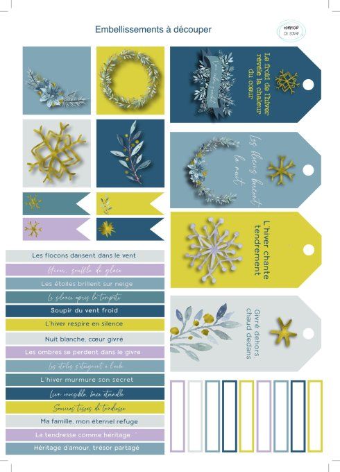 P0126-HDV0 Papier Kit imprimé Hiver de velours 