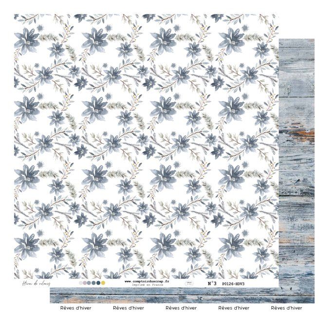 P0126-HDV0 Papier Kit imprimé Hiver de velours 