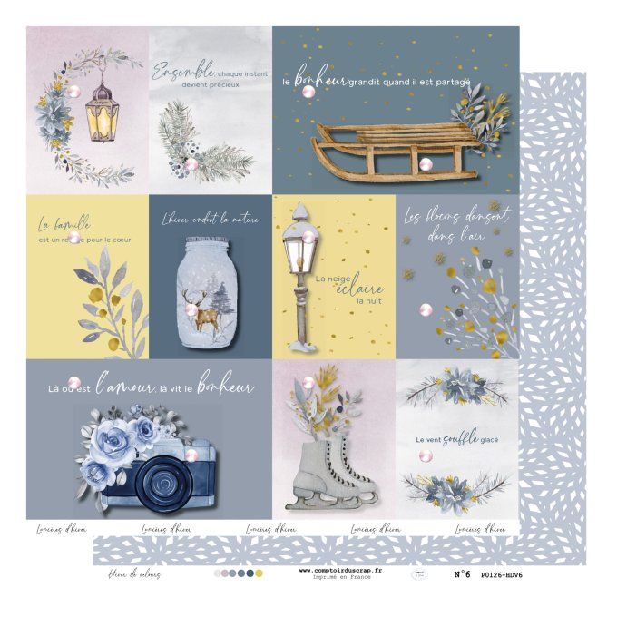 P0126-HDV0 Papier Kit imprimé Hiver de velours 