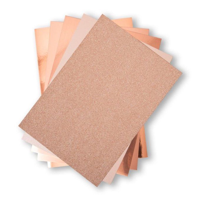 Papiers cartonnés Surfacez Opulent Cardstock A4 Or Rose  50 feuilles -Sizzix