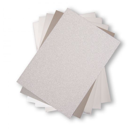Papiers cartonnés Surfacez Opulent Cardstock A4 Argent  50 Feuilles -Sizzix