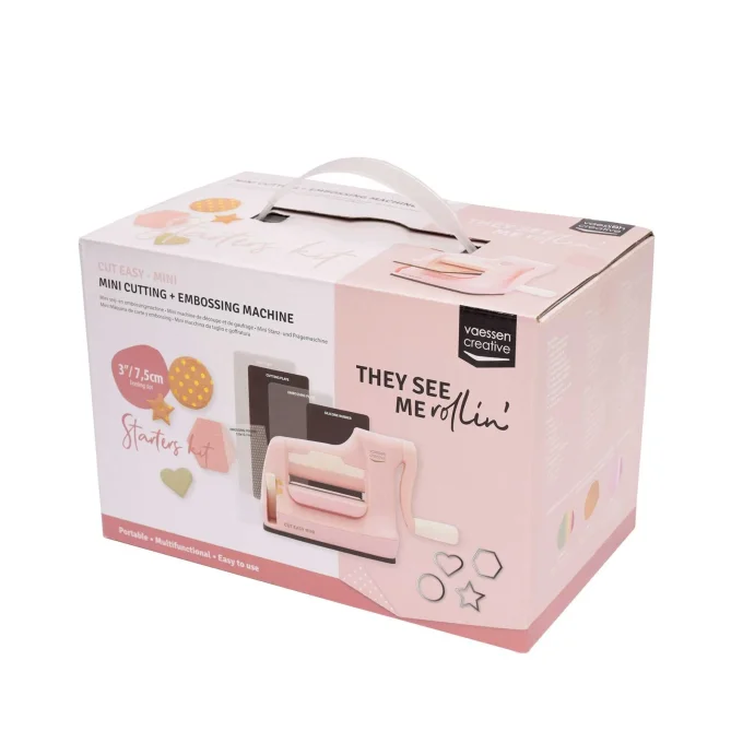 Mini machine de découpe scrapbooking et de gaufrage CUT EASY Rose - Vaessen Creative 