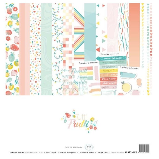 P0323-TF0 Papier Kit imprimé Tutti frutti