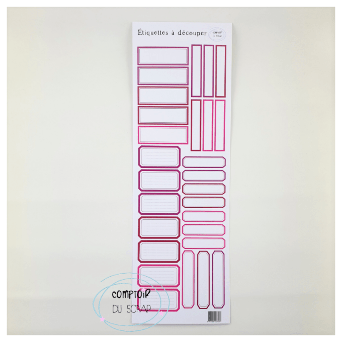 Planche d'étiquettes à découper bande de mots De Fil en Aiguille -  Florilèges Design