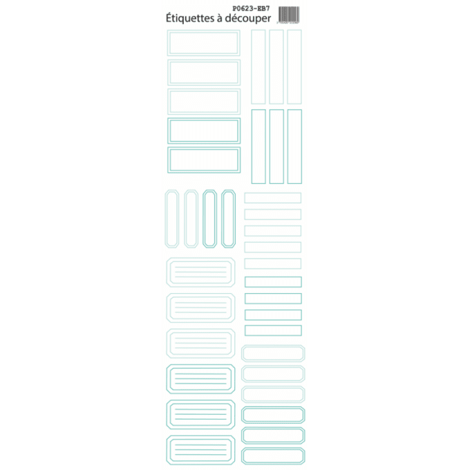P0623-EB7 Planche Etiquette vierge combo bleu