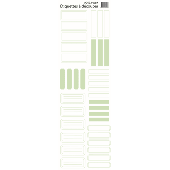 P0623-EB9 Planche Etiquette vierge combo vert
