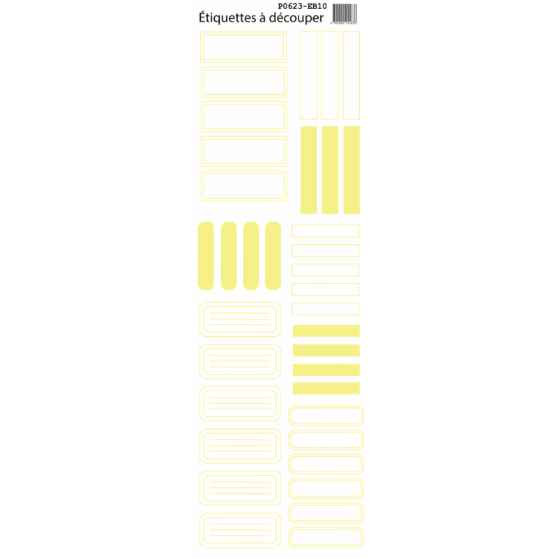 P0623-EB10 Planche Etiquette vierge combo jaune