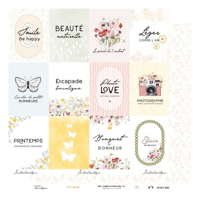 P0425-EB0 Papier Kit imprimé Escapade bucolique