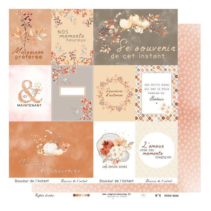 P0926-RDA0 Papier Kit imprimé Reflets d'ambre