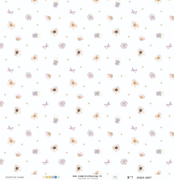 P0426-SDF0 Papier Kit imprimé Secrets de fleurs