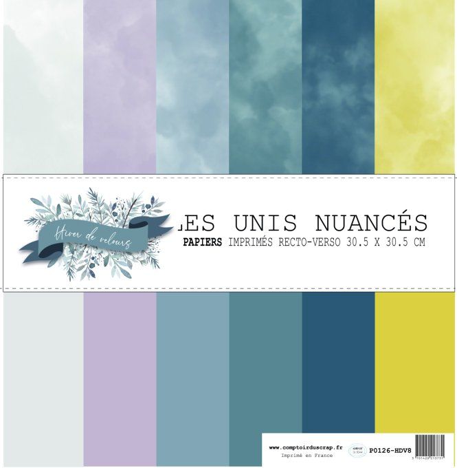 P0126-HDV8 Papier Kit Les unis nuancés Hiver de velours