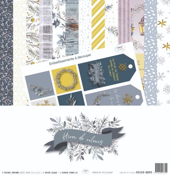 P0126-HDV0 Papier Kit imprimé Hiver de velours 