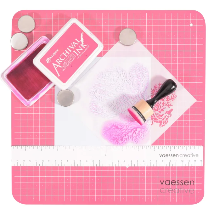 Surface de travail magnétique Work Easy Rose 30,5x30,5cm  - Vaessen Creative