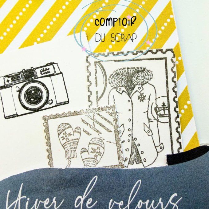 T0126- SA309 Tampons Timbres Saison hiver