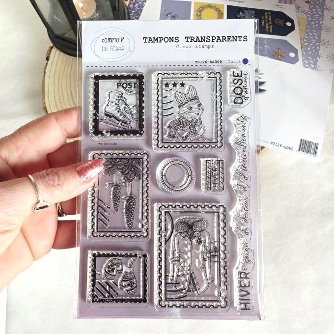 T0126- SA309 Tampons Timbres Saison hiver