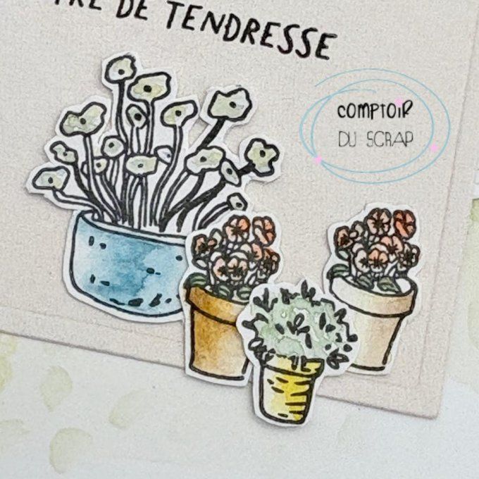 T0426-SA318 Tampons Poésie florale