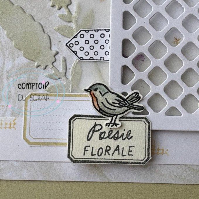 T0426-SA318 Tampons Poésie florale