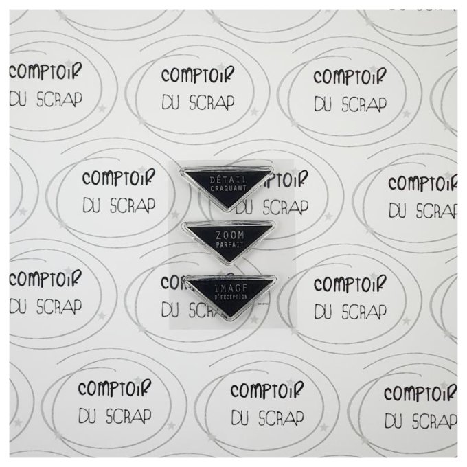 T0521-EC397 Tampon Mots triangles Détail craquant