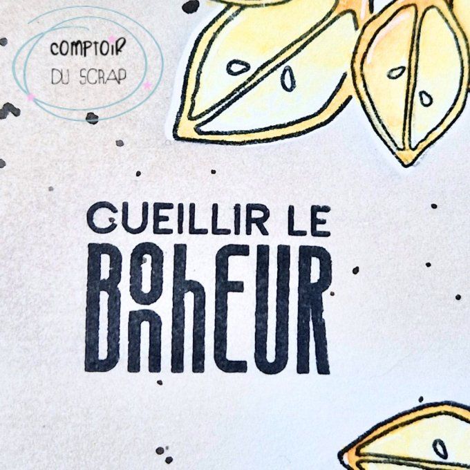 T0625-SA292 Tampon Cueillir le bonheur