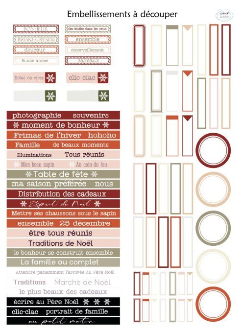 Planche étiquettes Cosy Christmas