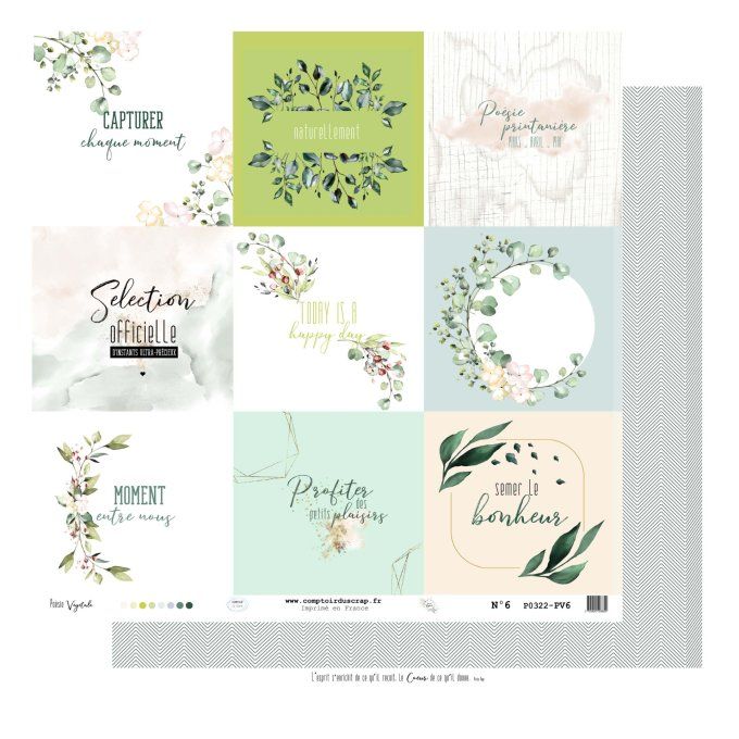 P0322-PV0 Papier Kit imprimé Poésie végétale