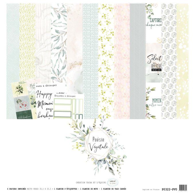 P0322-PV0 Papier Kit imprimé Poésie végétale